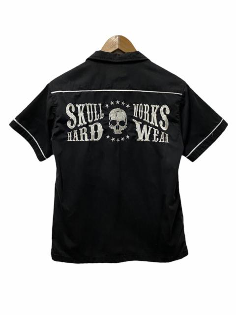 Other Designers Skulls - Rare Skull Works Hard Wear Button Up Shirt Mastermid Design