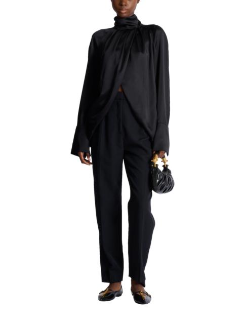 Balmain Balmain Draped silk blouse in Black at Nordstrom