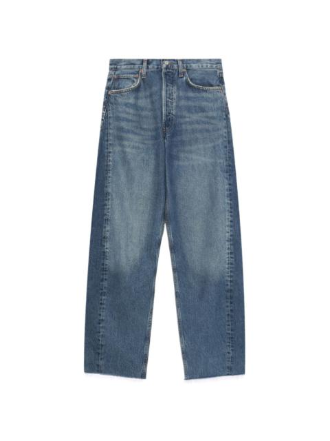mid-rise cotton-blend jeans