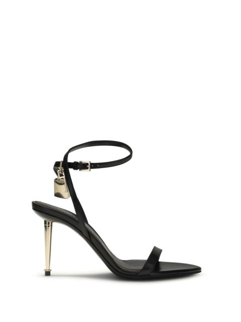 TOM FORD Tom Ford Shiny Leather Padlock Pointy Naked Sandal