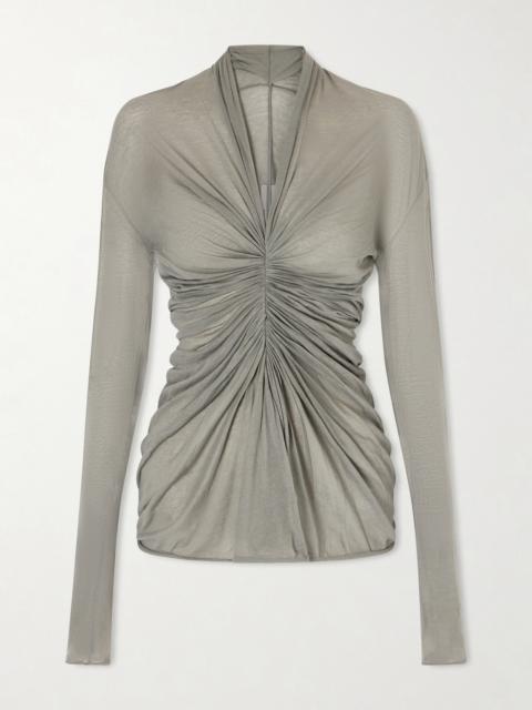 Rick Owens Ruched Cotton-jersey T-shirt