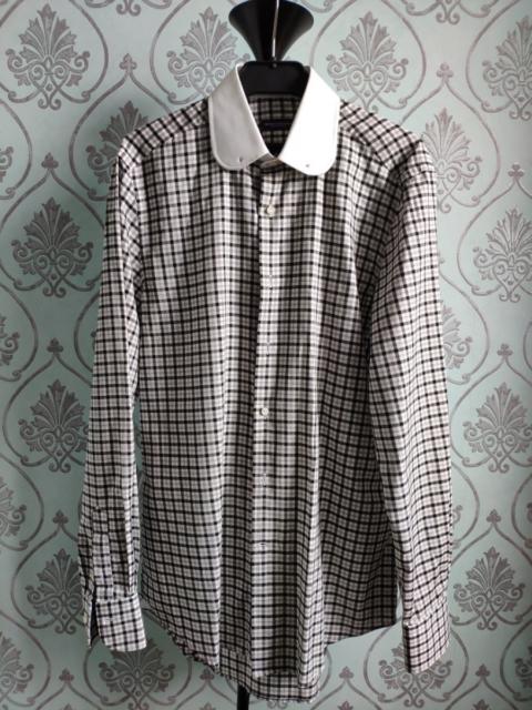 Other Designers Patrick Hellmann Collection - NEW ! Collar pin & bar plaid shirt.Like Comme des Garcons