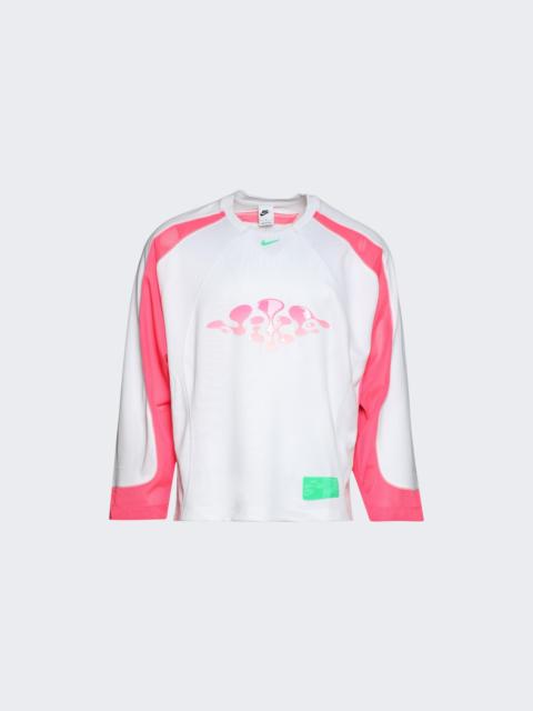 Nike Jelly Jersey Long Sleeve Tee White And Hyper Pink