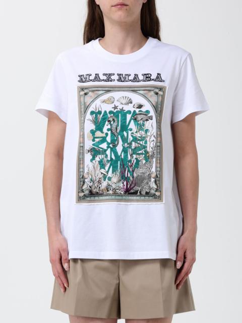 Max Mara Max Mara Women Crewneck Cotton T-Shirt Max Mara With Contrasting Graphic Logo Print