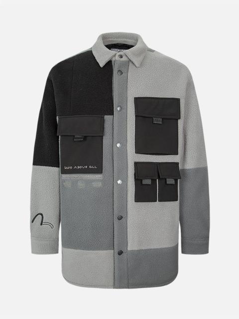 EVISU Colorblock Fleece Shirt Jacket