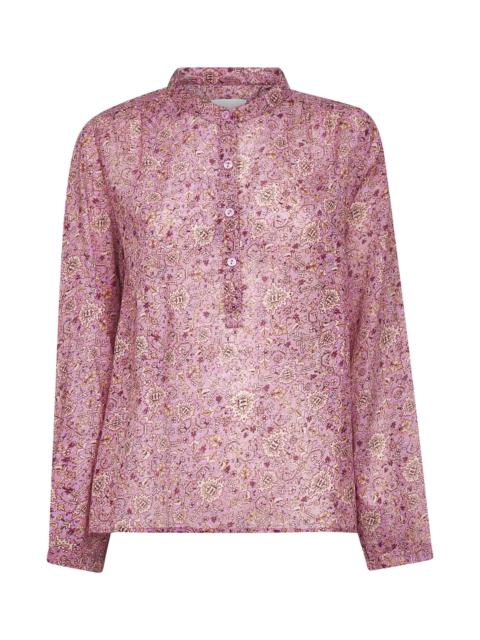 Isabel Marant Étoile Pink printed cotton voile Maria blouse