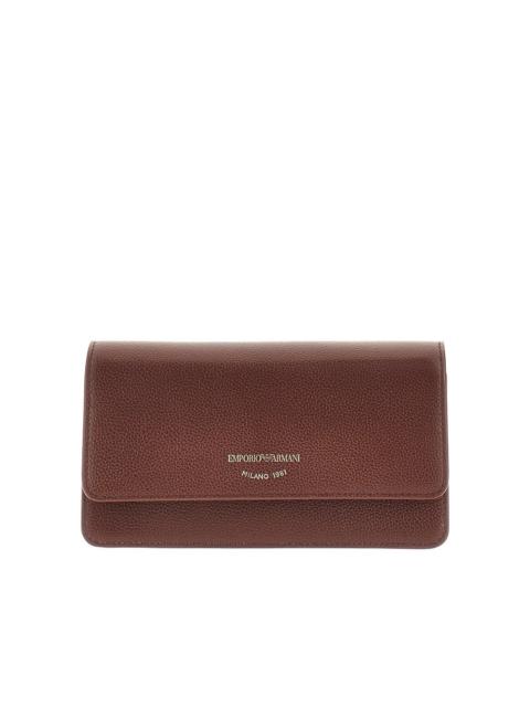 EMPORIO ARMANI Emporio Armani Grained Leather Clutch Red Women