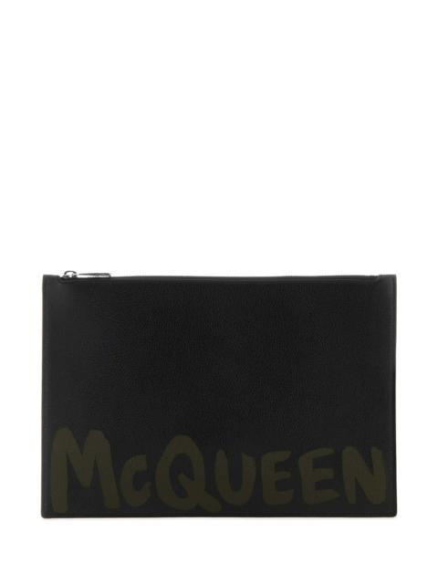 Alexander McQueen Alexander Mcqueen Men Black Leather Clutch