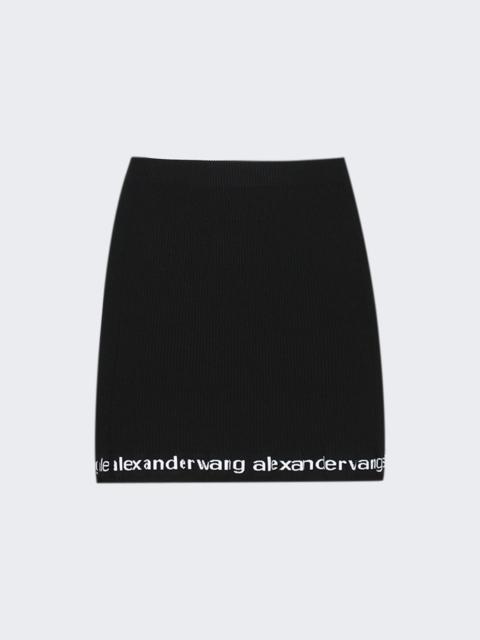 alexanderwang.t Ribbed Mini Skirt With Logo Black