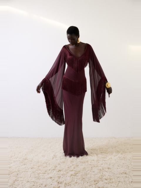 De La Vali CRISTAL MAXI DRESS IN EARTH CHIFFON