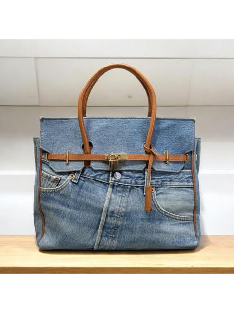 Other Designers VINTAGE DENIM HANDMADE BIRKIN STYLE HANDBAG