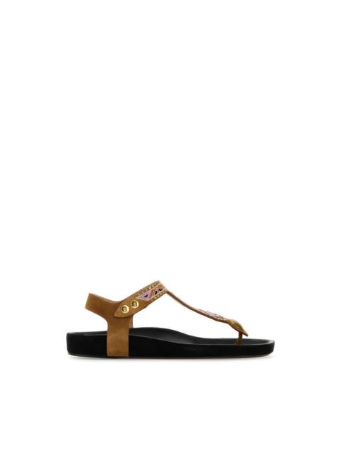Isabel Marant ISABEL MARANT Embellished Brown Suede Thong Sandals New & Au