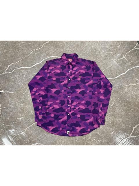 A BATHING APE® Vintage Bape Purple Camo Button Up