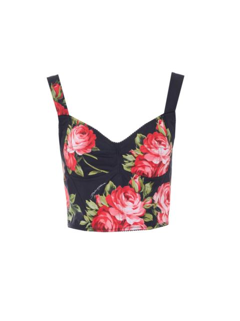 Dolce & Gabbana Dolce&Gabbana Women Rose Bouquet Print Bustier Top