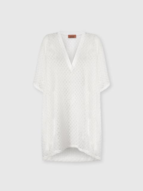 Missoni Short caftan cover-up in lamé viscose with raschel workmanship