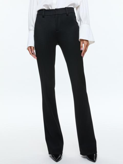 Alice + Olivia NEW OLIVIA LOW RISE SLIM FLARE TROUSER