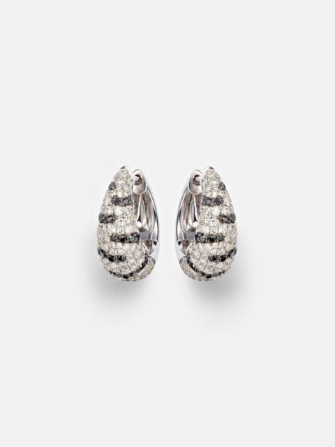 Yvonne Léon Zèbre 18kt white gold hoop earrings with diamonds