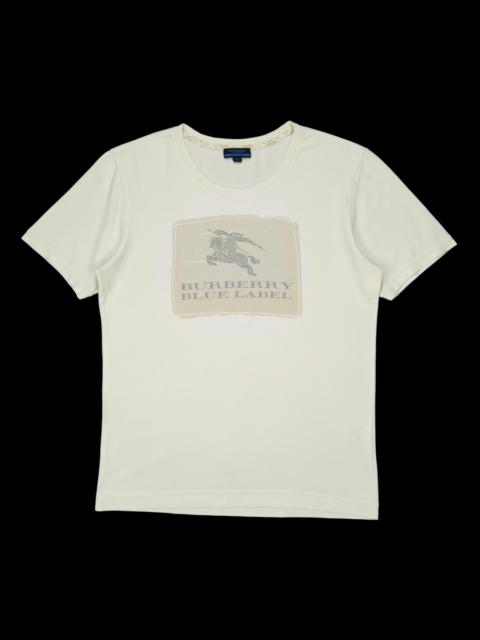 Burberry Burberry London Blue Label Big Logo Cream White Tee Shirt Size M