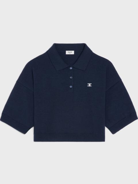 CELINE triomphe cropped polo in wool