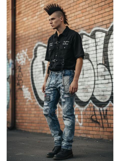 Other Designers Sex Pot ReVeNGe - FYE💥SEXPOT REVENGE TOKYO Thrash Punk Metal Distressed Denim