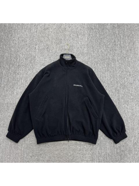 Balenciaga Embroidered Lettering Fleece Jacket