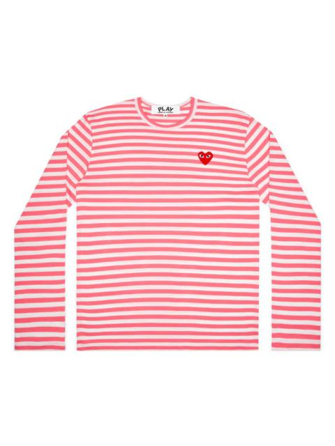 Comme des Garçons PLAY Light Blue Long Sleeve Striped Tee Unisex
