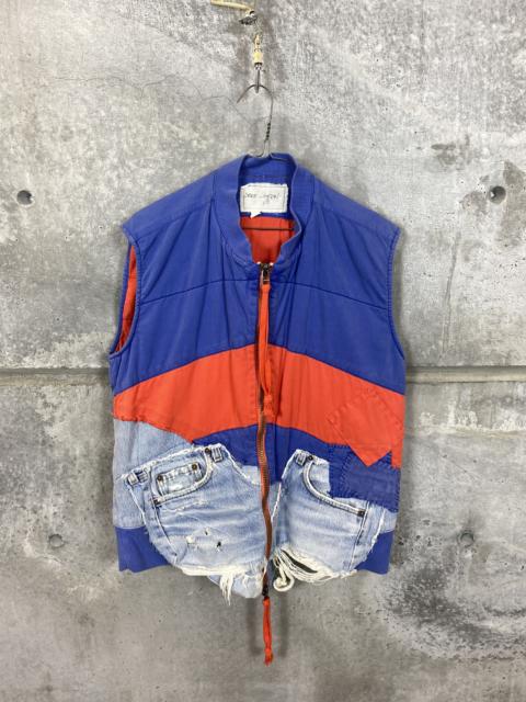 Greg Lauren GREG LAUREN 50/50 Retro Striped Quilted Flight Vest