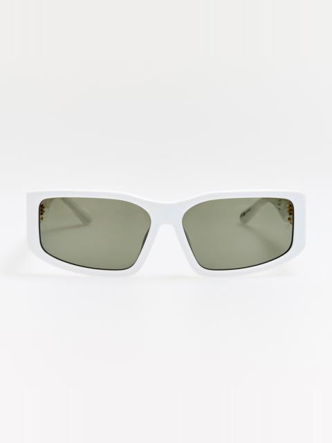 LINDA FARROW Carmela Sunglasses in White