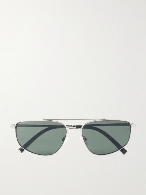 Oliver Peoples + Roger Federer R-14 Aviator-Style Gold-Tone Sunglasses Silver