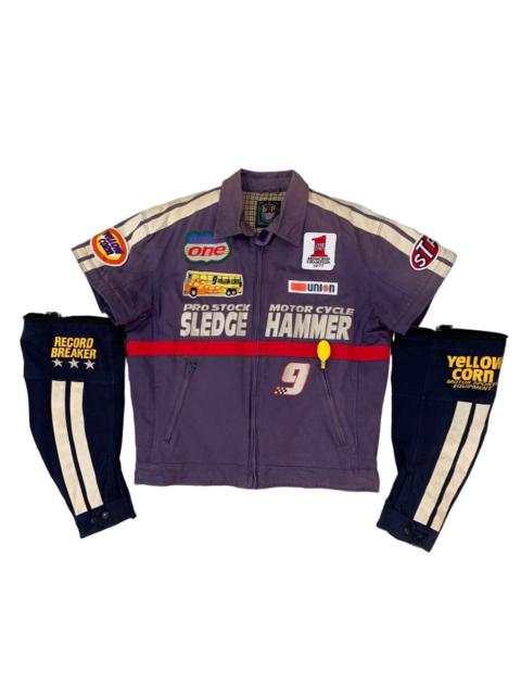Other Designers 🔥Vintage Yellow Corn Sledge Hammer Convertible Racing Jacket