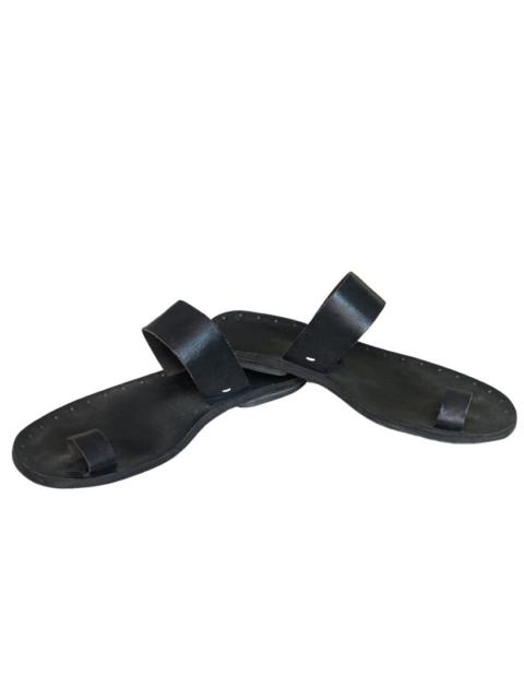 Maison Margiela Margiela Black Leather Toe Ring Sandals