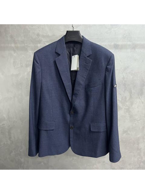 BALENCIAGA Balenciaga Solid Dark Blue Wool Blazer