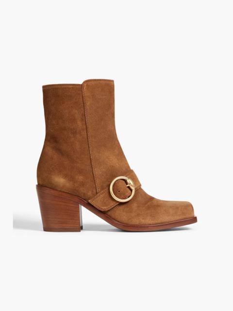 Gianvito Rossi Wayne buckled suede ankle boots