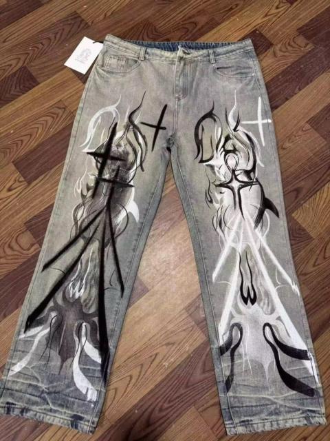 Other Designers Japanese Brand - Flame Art Graphic Denim Pant