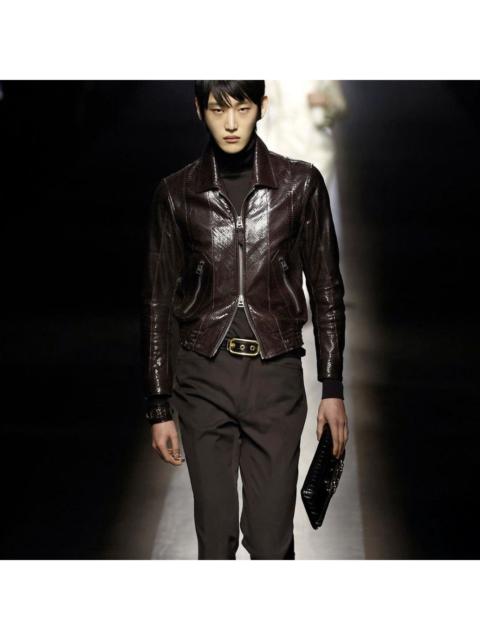 TOM FORD Tom Ford Python Print Leather Jacket in Small