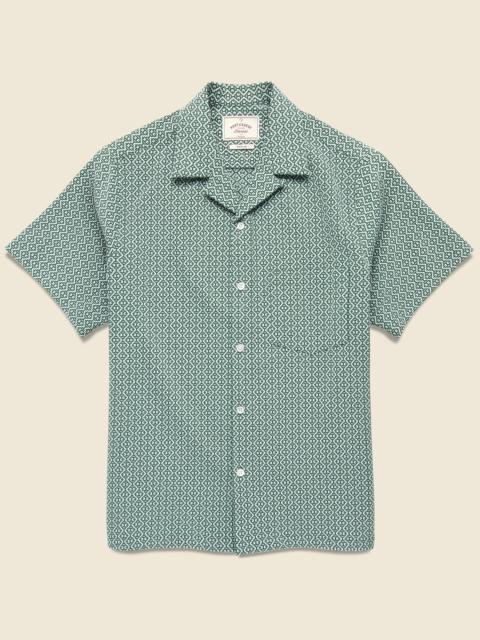 Portuguese Flannel Tile Camp Shirt - Green