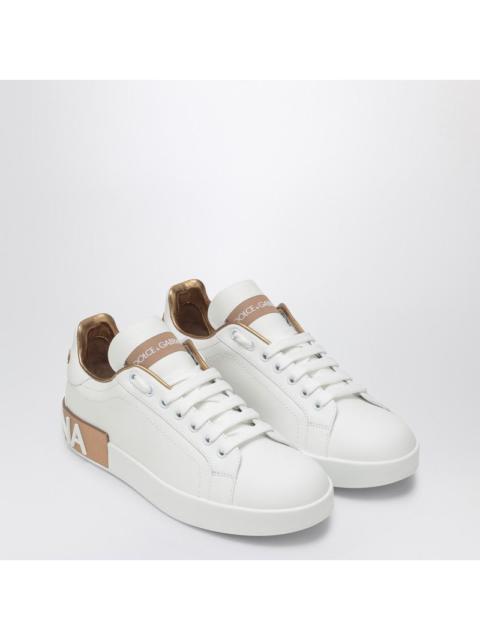 Dolce & Gabbana Dolce&Gabbana White/Gold Portofino Sneakers Women