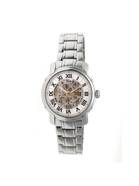 Other Designers Reign Kahn Silver Skeleton Roman Numeral Silver-tone Bracelet Men's Watch RN4301