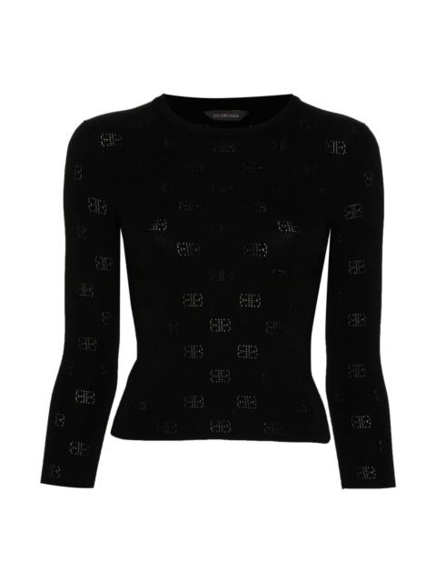 BALENCIAGA Open-knit wool top