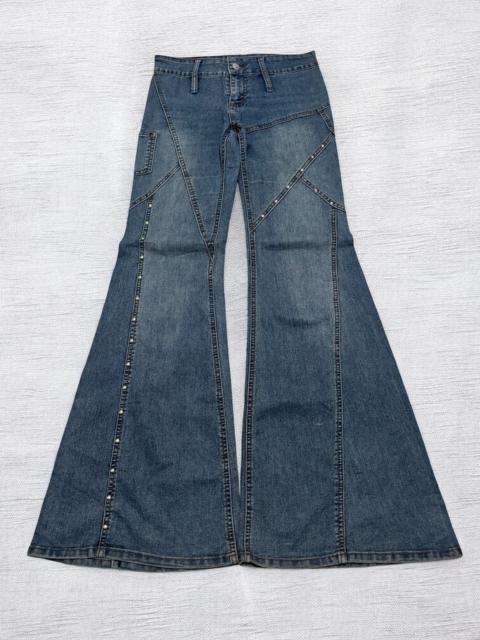 Hysteric Glamour Vintage Y2K Wide Flare Elastic Jeans Stud Detail Unisex