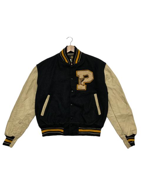 Other Designers Vintage 50s Golden Bear Leather Varsity Jacket