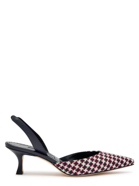 Manolo Blahnik Manolo Blahnik Carolyn 50 Houndstooth Slingback Pumps