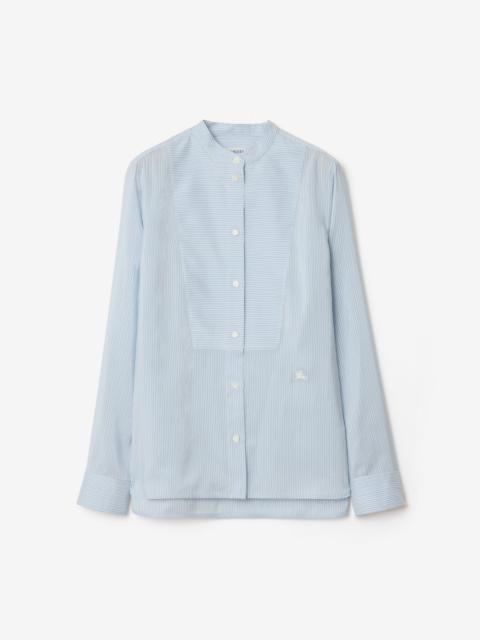 Burberry Relaxed Fit Striped Silk Poplin Shirt