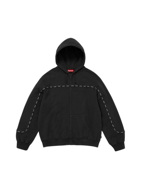 Supreme Supreme Piping Zip Up Hooded Sweatshirt 'Black'
