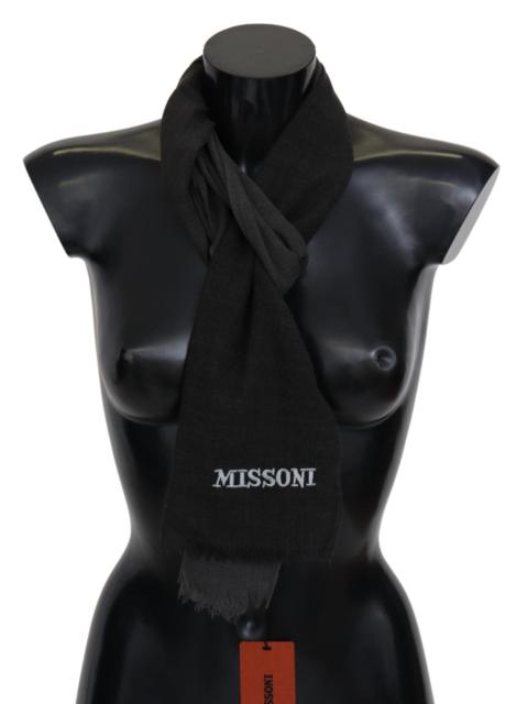 Missoni Missoni Black 100% Wool Unisex Neck Wrap Scarf