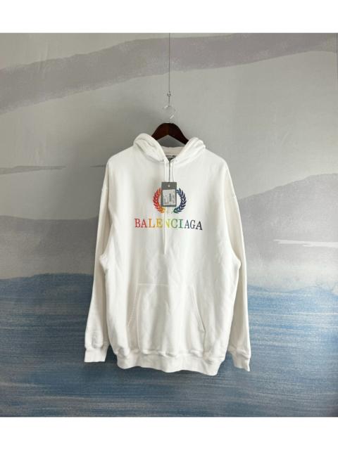 BALENCIAGA Balenciaga Hoodie Rainbow Crest White