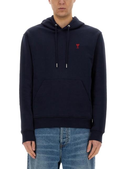 AMI Paris FELPA IN COTONE CON CAPPUCCIO E LOGO ADC