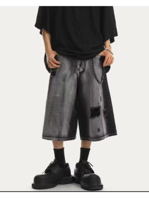 Archival Clothing - Unnamed grey colour distressed jort baggy pant