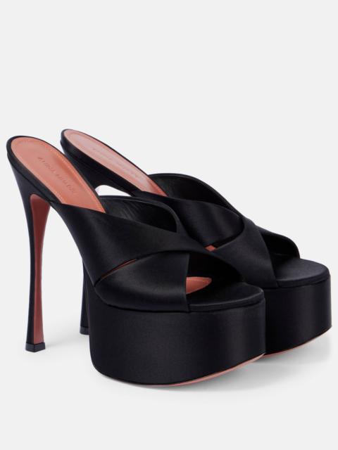 Amina Muaddi Salma 155 satin platform mules