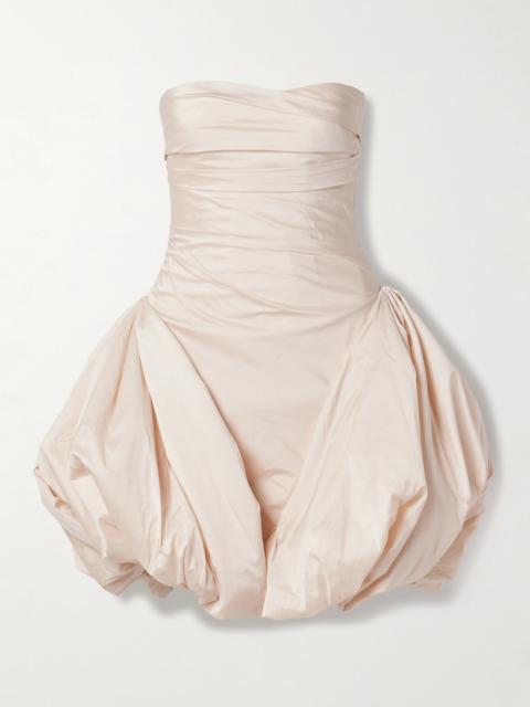 DANIELLE FRANKEL Rachel Strapless Gathered Silk-taffeta Mini Dress